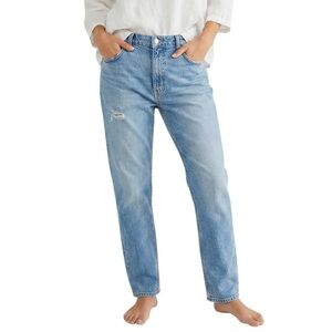 Levi's 502 Regular Taper Jeans Lyocell Stretch Light Wash Distressed